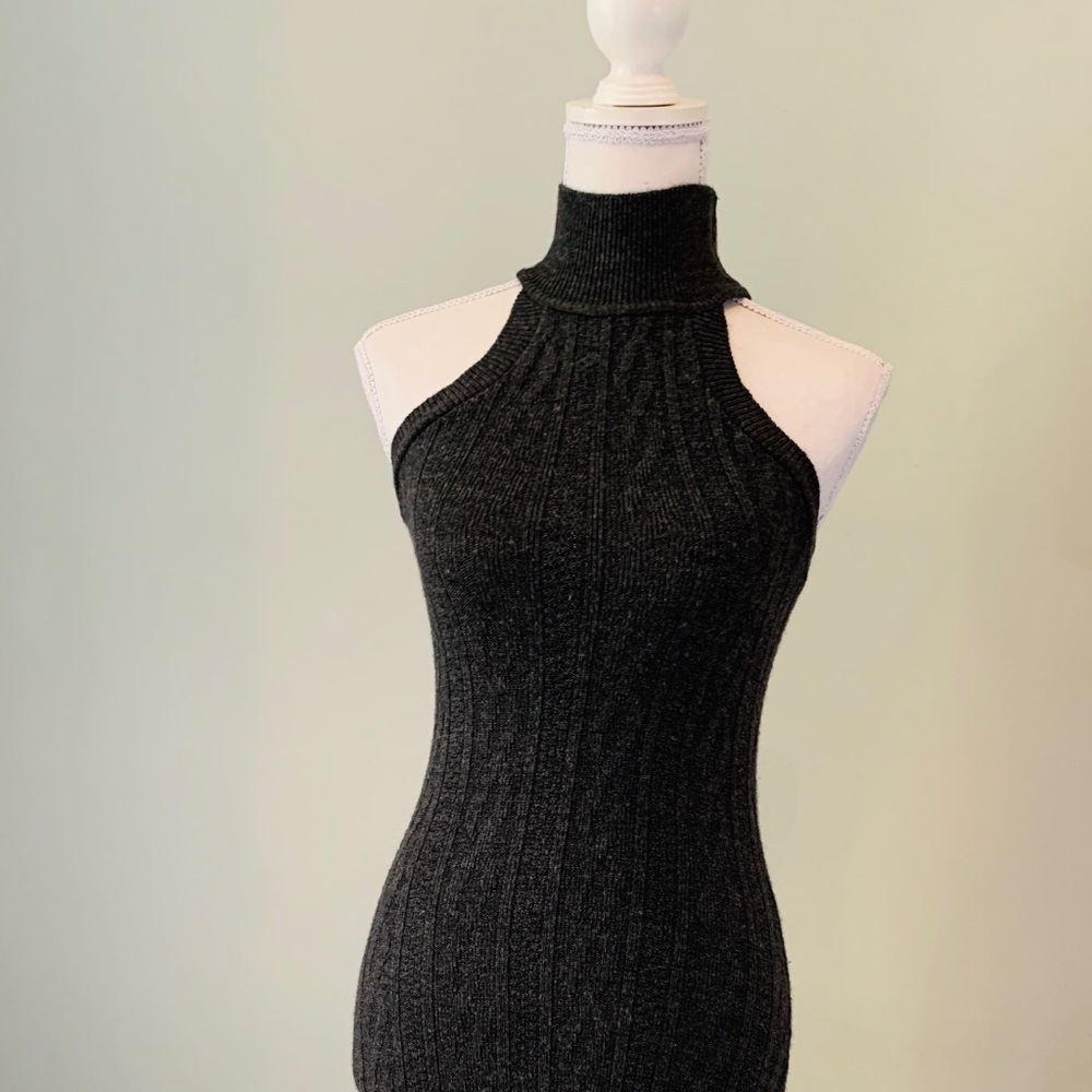 Gray sweater dress